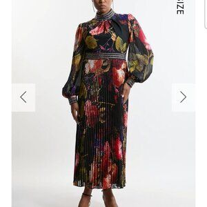 Karen Millen Size 20 Floral Dress with Beading